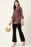 Elegant black top with a traditional royal pattern