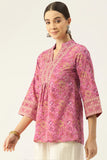 Cotton top with floral pattern