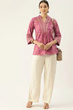 Cotton top with floral pattern