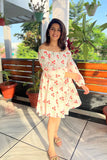 White Daffodil Printed Tier Dress