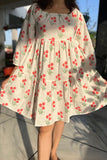White Daffodil Printed Tier Dress