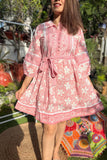 Rose flower printed tier dress