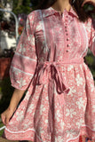 Rose flower printed tier dress