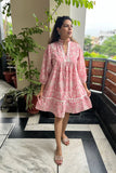 Pink Printed Cotton Dress