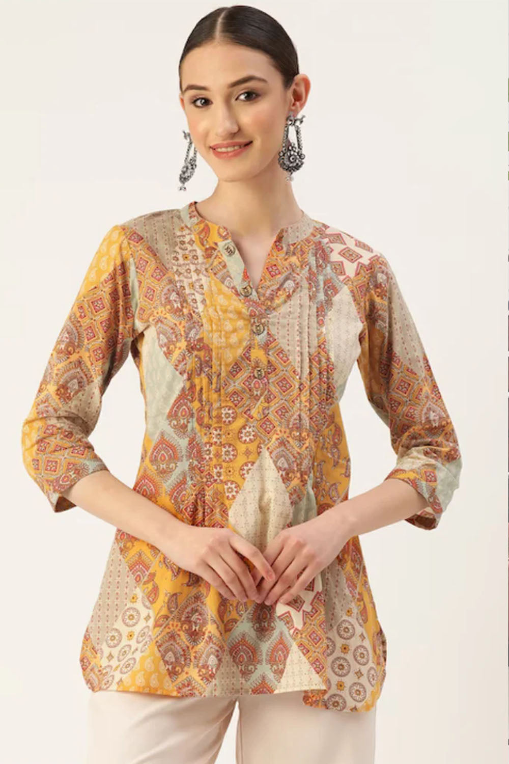 Cotton top with jodhpuric pattern