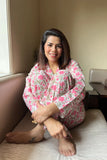 Elegant pink-beige pyjama set