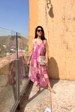 Pink culotte overalls of pure cotton