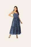Blue Floral Printed Cami Dress