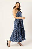 Blue Floral Printed Cami Dress