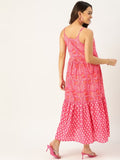 Pink Floral Printed Cami Dress